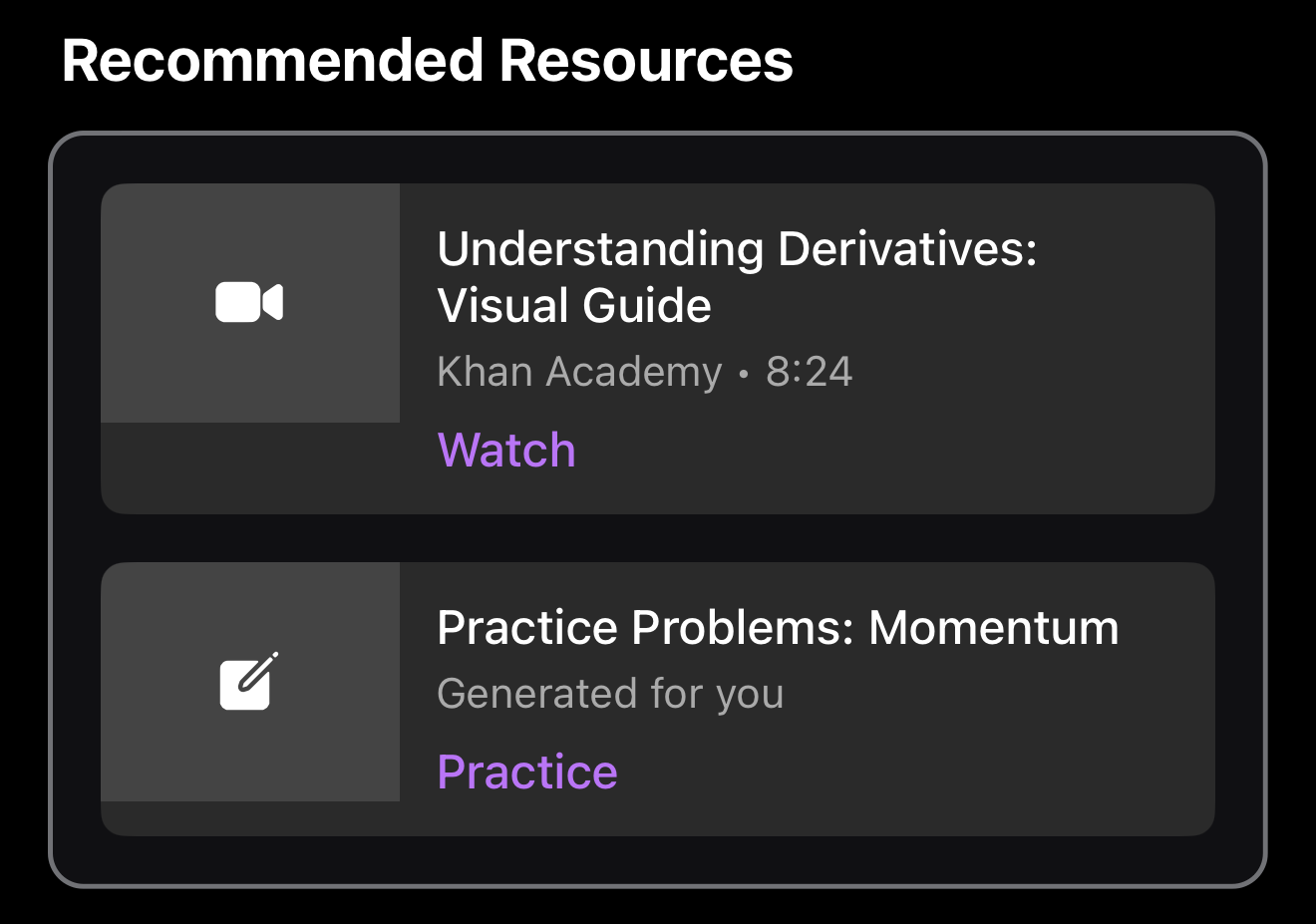 AI Generated Resources Screenshot